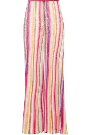 Missoni Striped crochet-knit flared trousers