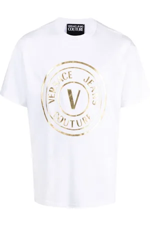 VERSACE Logo-print cotton T-shirt