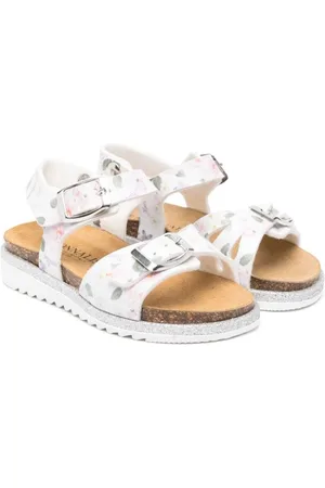 MONNALISA Floral-print leather sandals