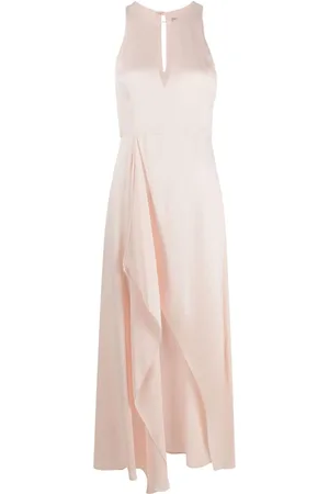 Twin-Set Keyhole-neck satin maxi dress