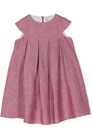 Il gufo Linen pleated mini dress