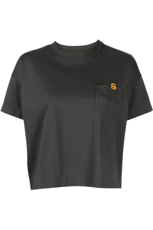 SACAI S-embroidered cotton T-shirt