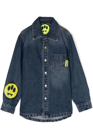 alexanderwang FALLING BACK LOGO JACKET IN DENIM PEBBLE BLEACH -  alexanderwang® US