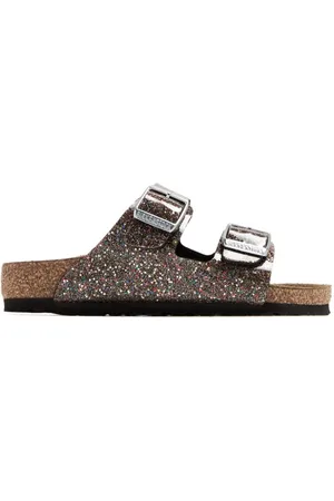 Birkenstock Arizona Sliver Glitter Sandals Flats Slip On Shoes Size 34  Girls 3 | eBay