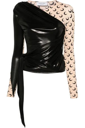 Marine Serre Regenerated draped jersey top