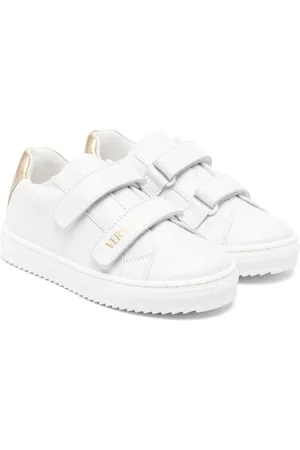 VERSACE Logo-print leather sneakers