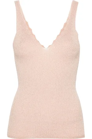 Twin-Set Lurex-detailing ribbed top