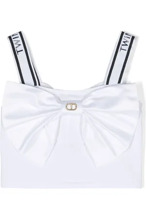 Twin-Set Bow-detail crop top