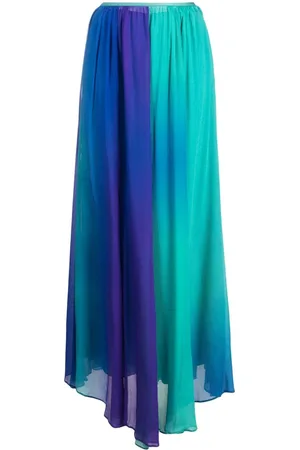FORTE FORTE Colour-block pleated silk maxi skirt