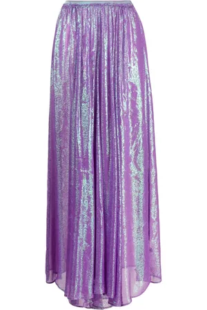 FORTE FORTE Semi-sheer iridescent-effect maxi skirt