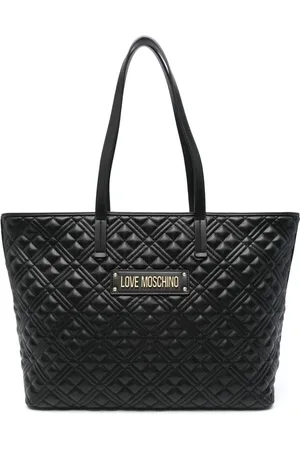 Moschino Logo-lettering quilted tote bag