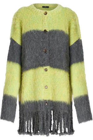 Etro Striped brushed cardi-coat