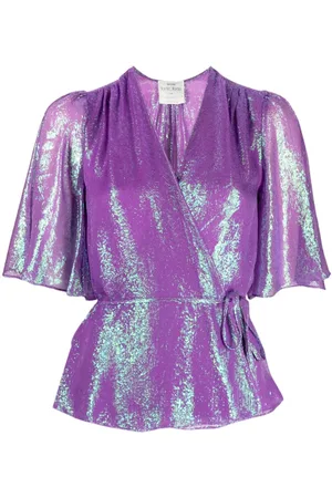 FORTE FORTE V-neck short-sleeve blouse