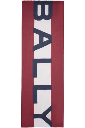 Bally Logo-intarsia frayed scarf