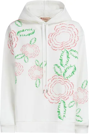 Marni Rose-print cotton hoodie