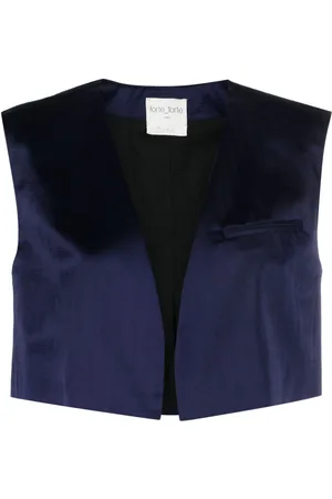 FORTE FORTE Cropped herringbone waistcoat