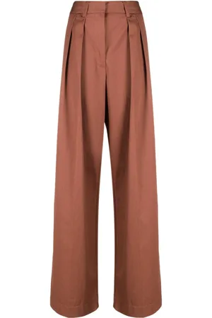 FORTE FORTE Pleated cotton wide-leg trousers