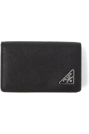 Prada Triangle-logo Saffiano leather cardholder