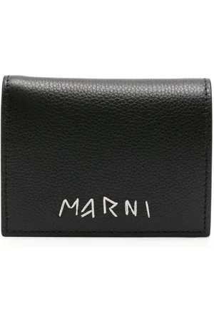 Marni Logo-embroidered leather wallet