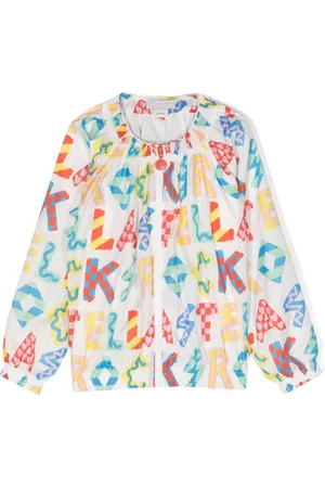 Stella McCartney Logo-print smocked-neck bomber jacket