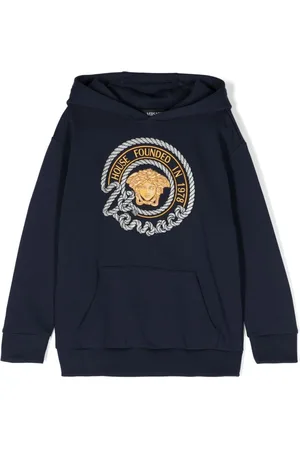 VERSACE Medusa Head-embroidered cotton hoodie