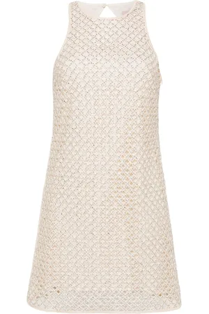 Twin-Set Beaded mesh minidress