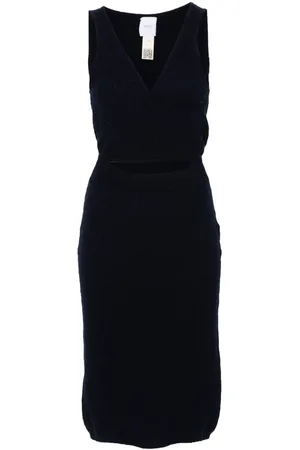 Patou Logo-patch cable-knit dress