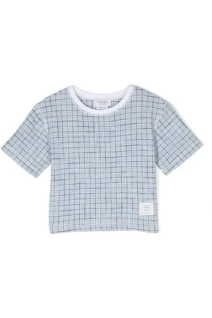 Thom Browne Plaid-pattern tweed T-shirt