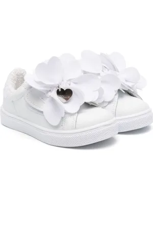 MONNALISA Floral-appliqu?? leather sneakers