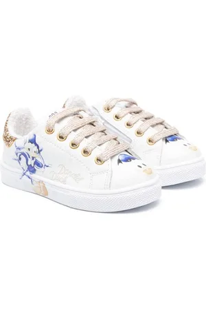 MONNALISA X Donald Duck leather sneakers