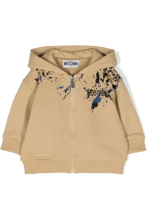 Moschino Paint-splatter zipped-up hoodie