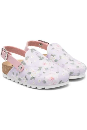 MONNALISA Rose-pattern leather sandals