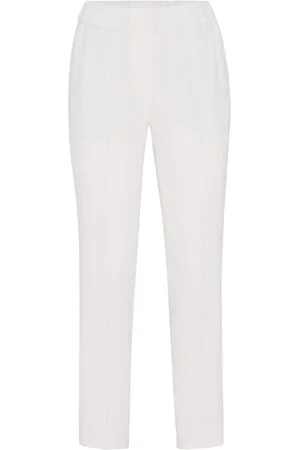 Brunello Cucinelli Silk-blend cropped trousers