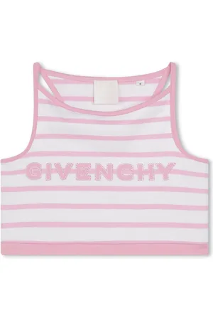 Givenchy Logo-embroidered striped cropped top