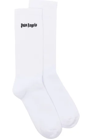 Palm Angels Logo-embroidered ribbed socks