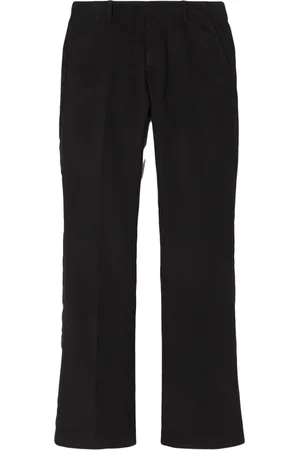 RE/DONE Pressed-crease cotton-blend flared trousers