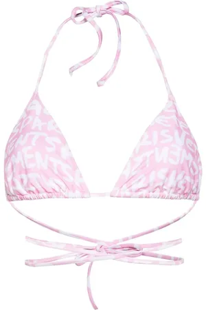 Vetements Logo-print halterneck bikini top