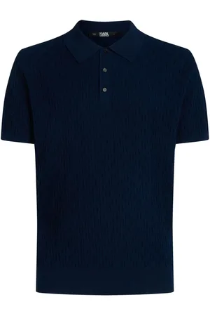 Karl Lagerfeld Monogram-jacquard cotton polo shirt