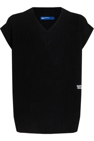 Karl Lagerfeld Logo-embroidered cotton vest