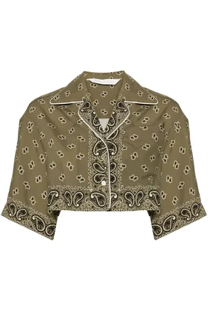 Palm Angels Paisley-print cropped shirt