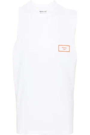 MARTINE ROSE Logo-print cotton tank top