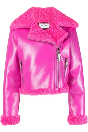 Philipp Plein Faux shearling-trim biker jacket