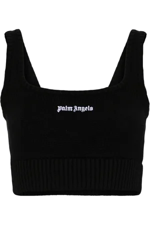 Palm Angels Embroidered-logo knit tank top