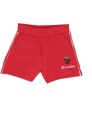 MONNALISA Sequinned-strawberry track shorts
