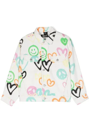 Molo Hedly graffiti-print denim jacket