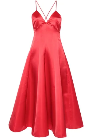 Serafini Satin flared maxi dress