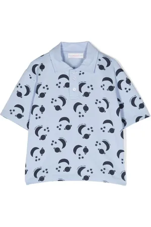 There Was One Kids Graphic-print cotton polo shirt