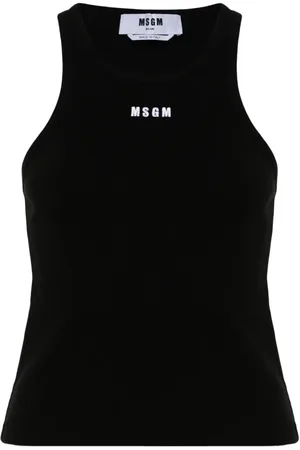 Msgm Logo-embroidered tank top