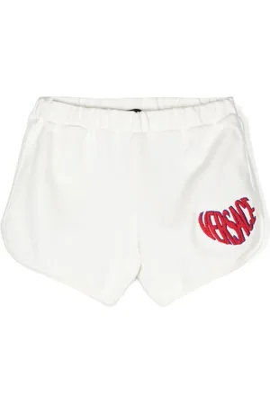 VERSACE Heart logo-embroidered short shorts