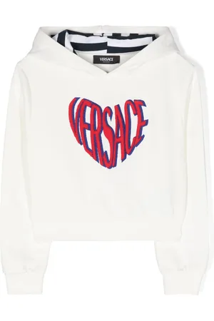 VERSACE Logo-embroidered cotton hoodie
